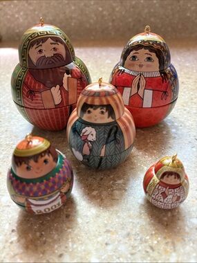 Vintage 2001 Hallmark Nested Nativity Ornament Set